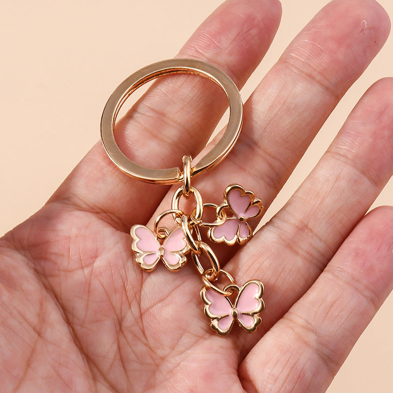 Wholesale Drip Oil Colored Butterfly Metal Keychain