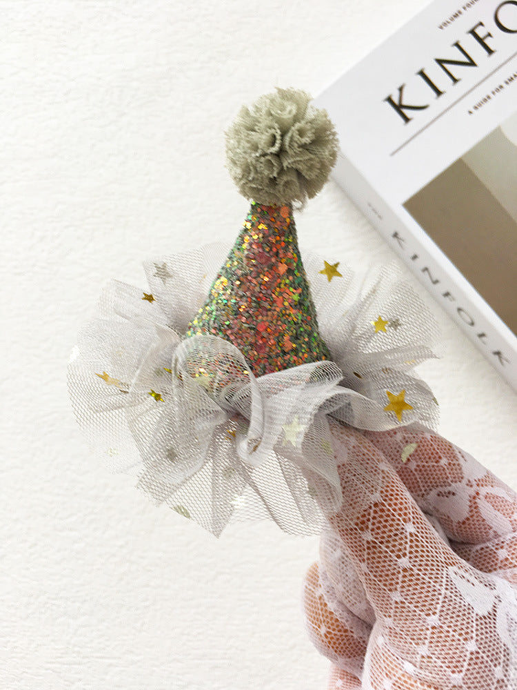 Wholesale Cute 3D Hat Hairpin Star Mesh Headdress