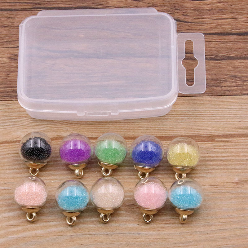 Wholesale 10pcs/box Round Glass Ball Milk Tea Cup Glass Bottle Beads