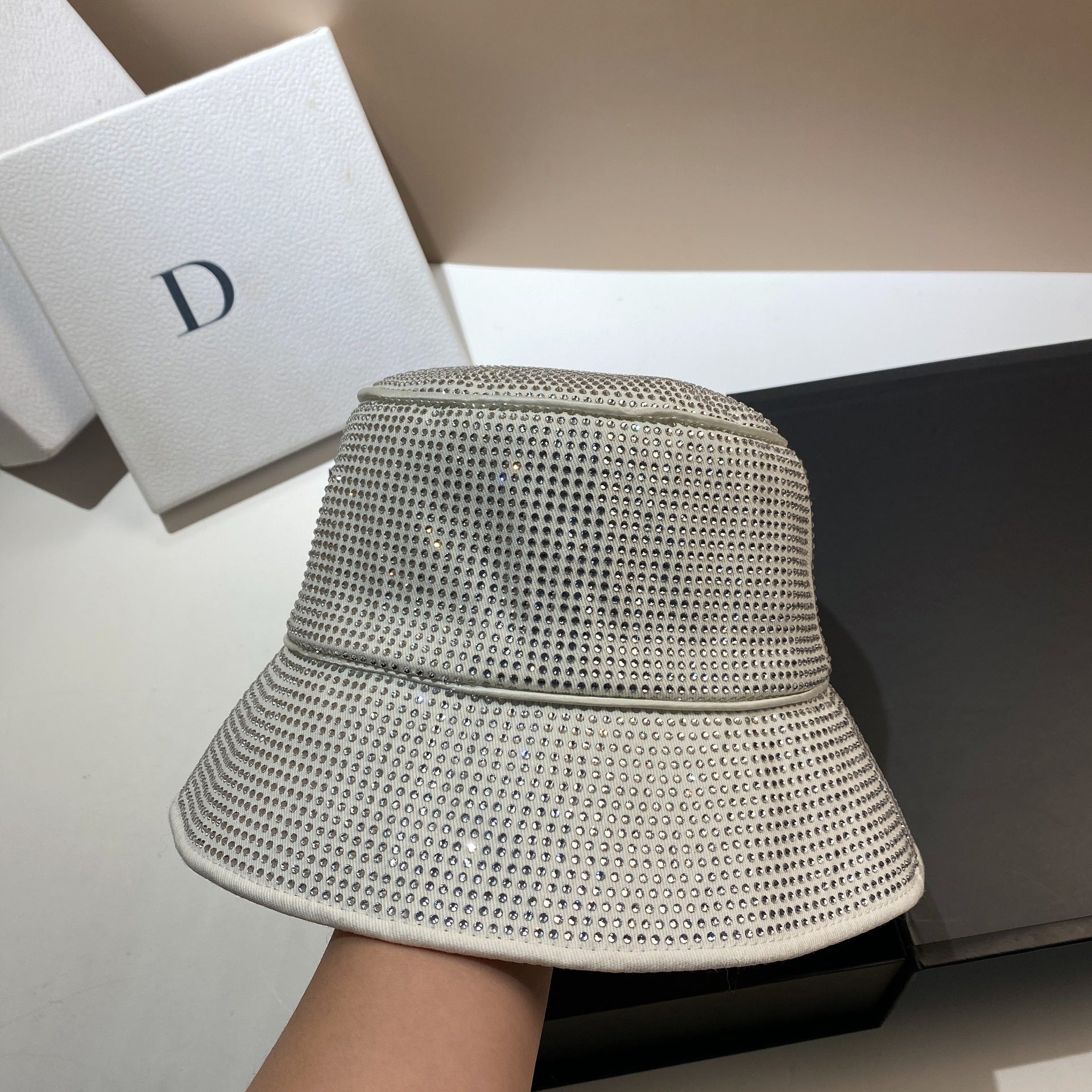 Wholesale Diamond Solid Color Fisherman Hat Basin Hat