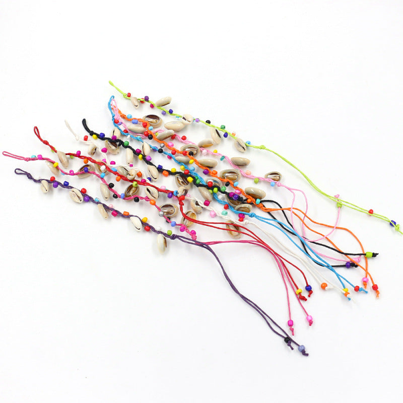 Wholesale Hand-woven colorful string shell conch bracelet