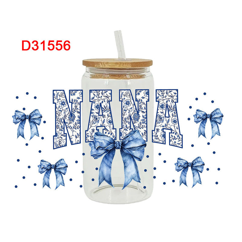 Wholesale Colorful Bow Mother's Day Series 16oz Cup UV DTF Wraps