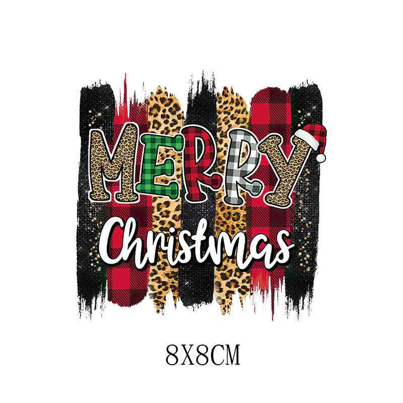 Wholesale Christmas tree letter heat transfer printing  UV DTF Ready to Press Transfers Wraps