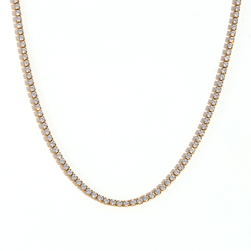 Wholesale Zircon chain Stainless Steel Necklace
