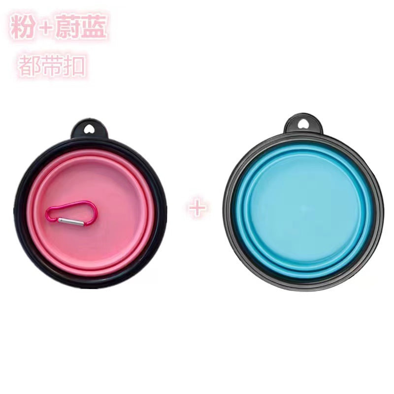 Wholesale pet folding silicone dog bowl small dog travel portable traveling portable drinking bowl cat food bowl bowl.