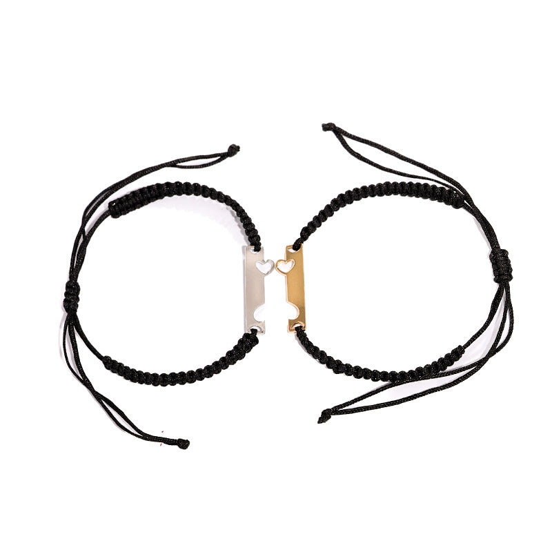 Wholesale Heartbeat Square Brand Weaving Butterfly Adjustable Hand Rope