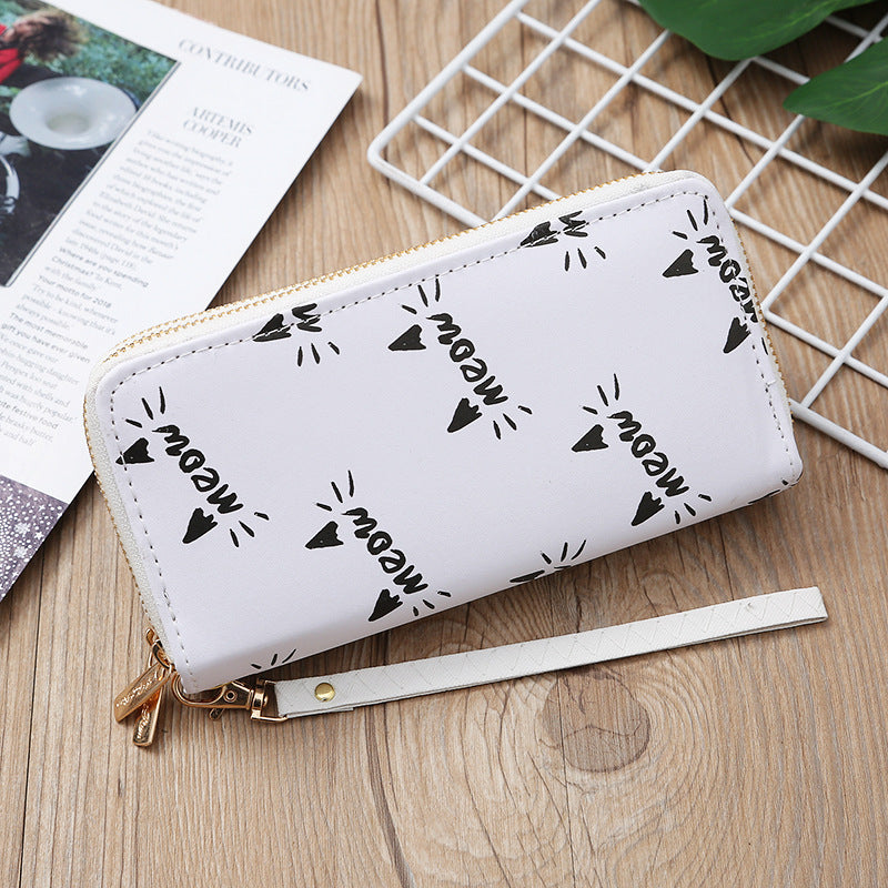 Wholesale Synthetic Leather Flower Print Long Wallet
