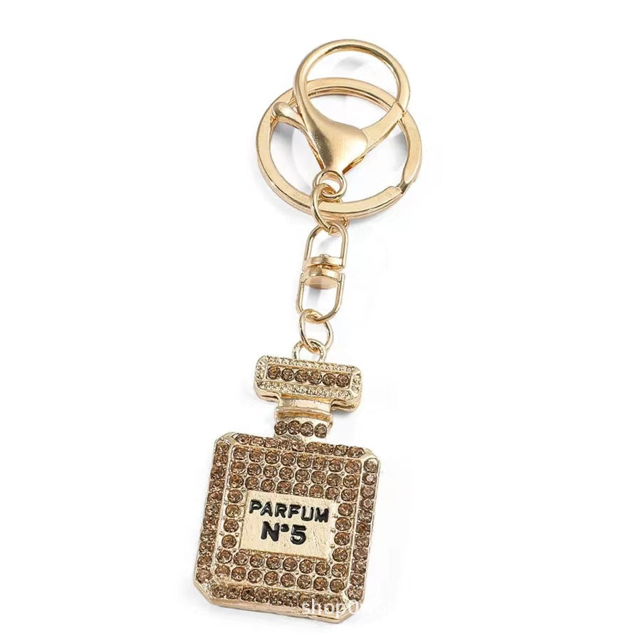 Wholesale Crystal Perfume Bottle Car Accessories Rhinestone Keychain