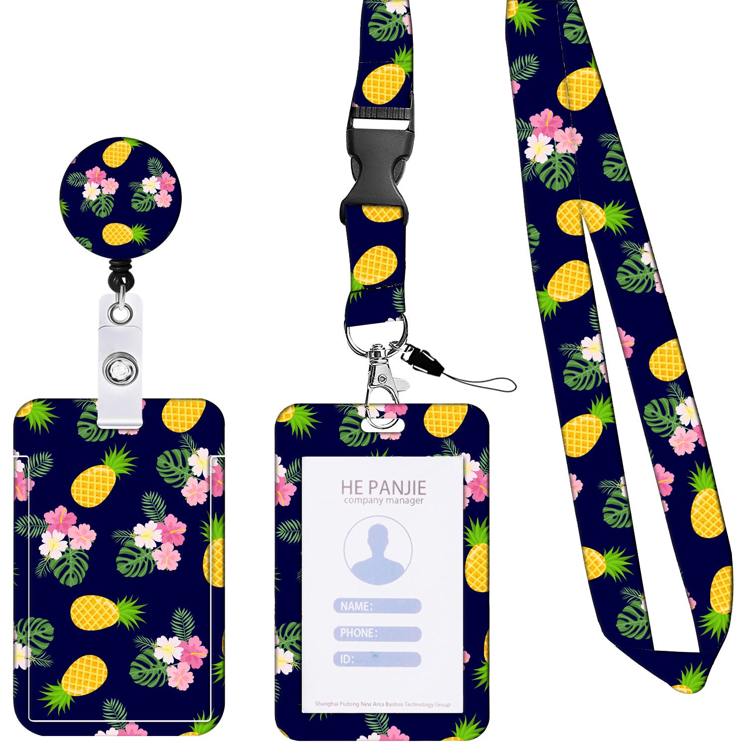 Wholesale Badge Reels ABS Printed Card Holder Retractable Keychain