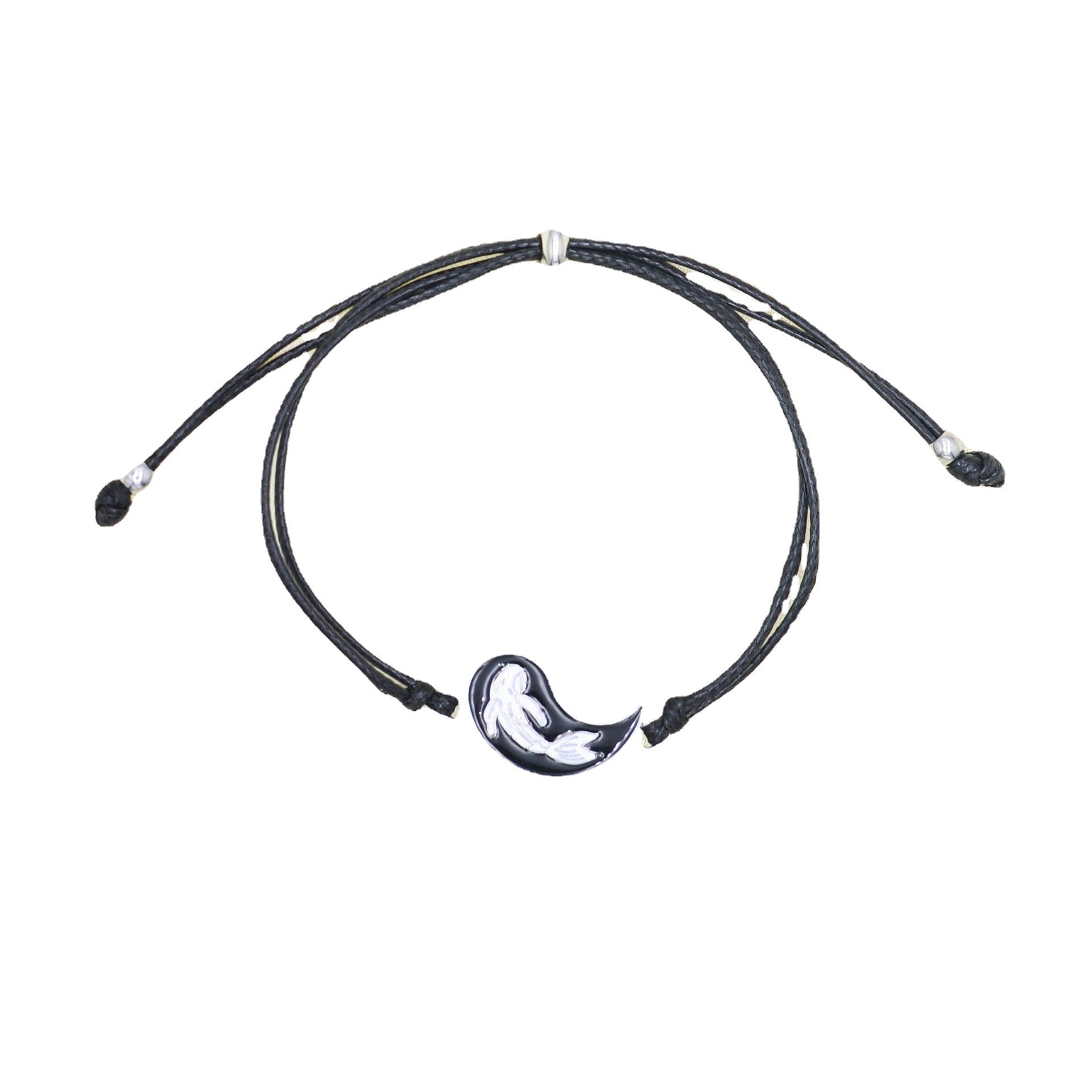 Wholesale  Black and White Tai Chi yin-yang Fish Pattern Alloy Couple Bracelets