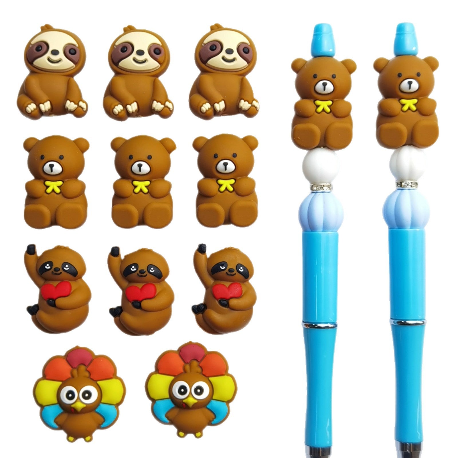Wholesale 10pcs Cute Cartoon Animal Beads Focal Beads
