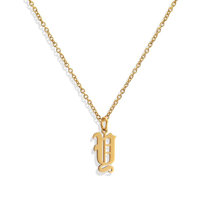 Wholesale Capital Letter Pendant Clavicle Chain Necklace