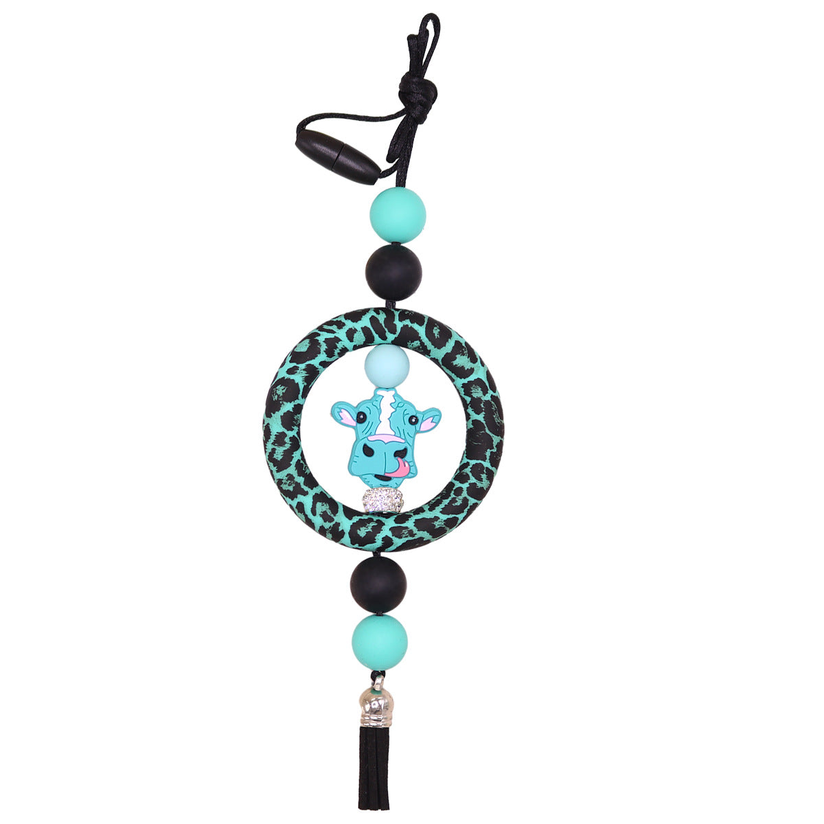 Wholesale Sweater Eco-friendly Silicone Circle Christmas Bull Head Cross Flower Creative Necklace