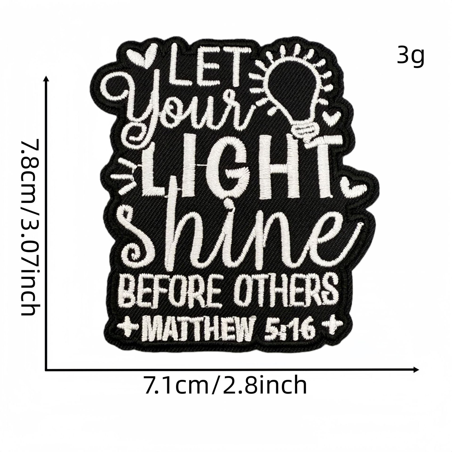 Wholesale English short sentence cartoon black and white embroidery DIY Patches