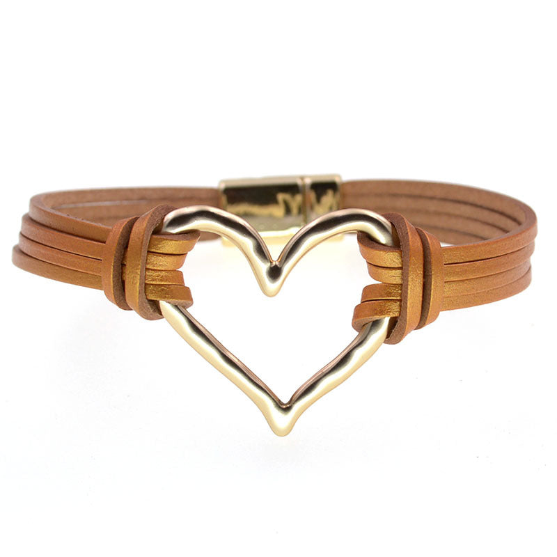 Wholesale Layered large heart-shaped women' s bracelet