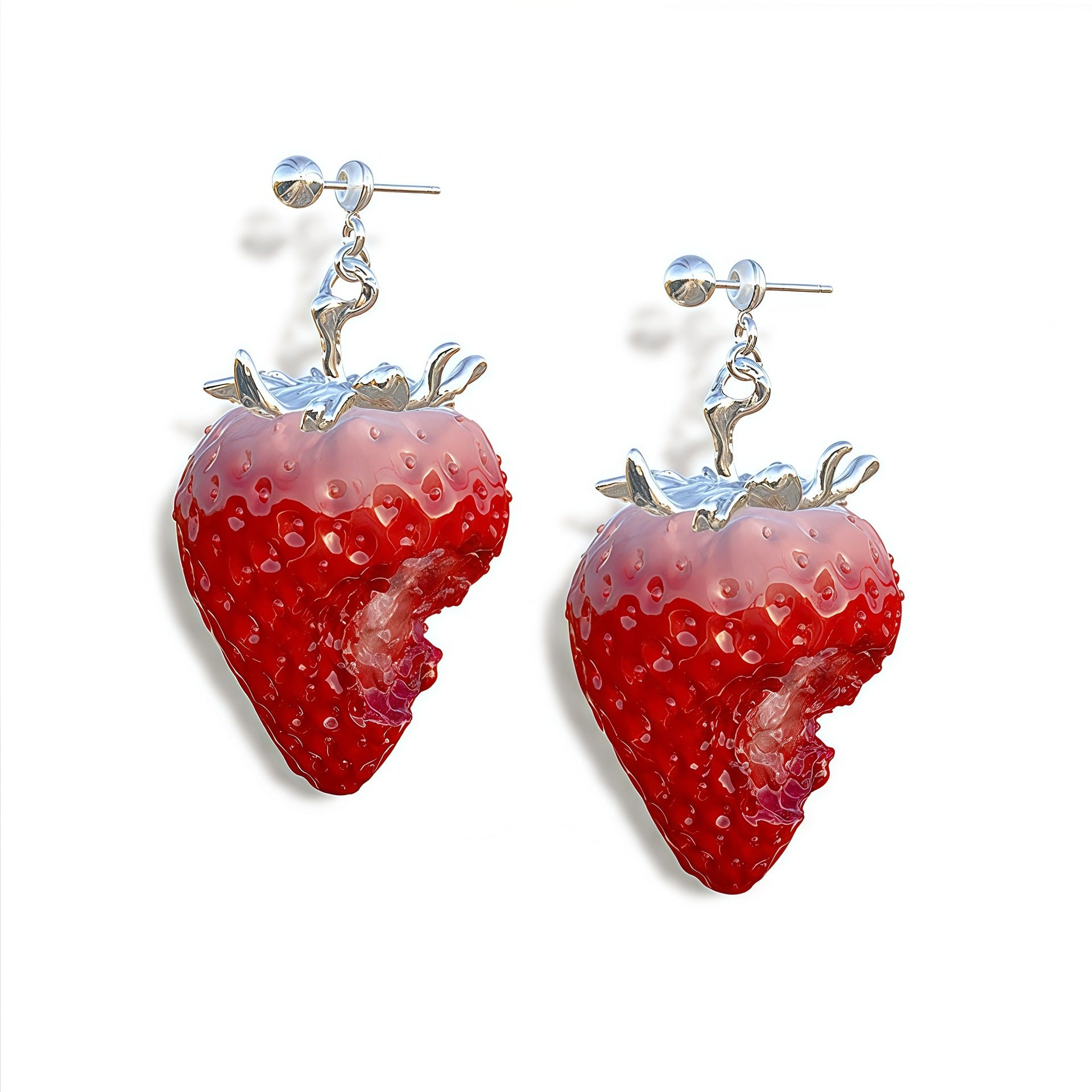 Wholesale Red Strawberry Sweet lity Resin Necklace
