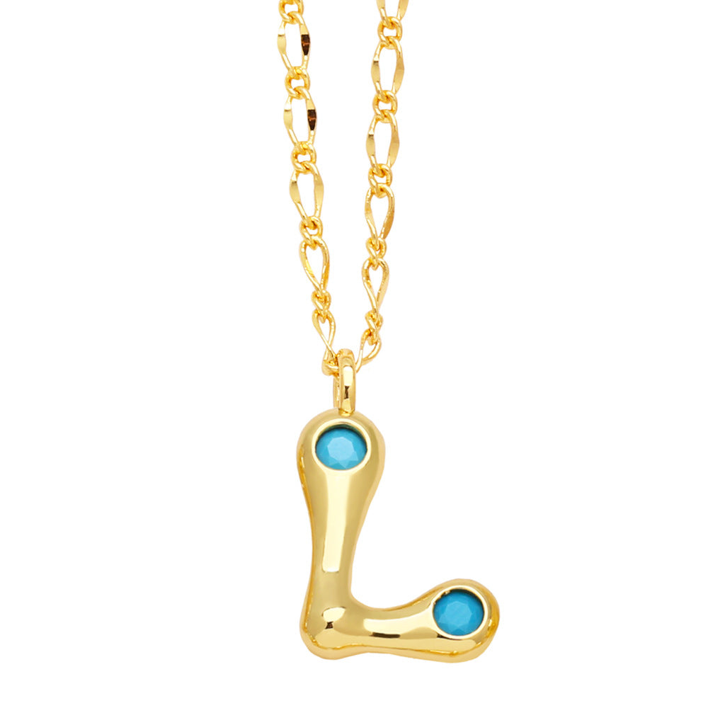 Wholesale 26 English Letters Gold Plated Necklace