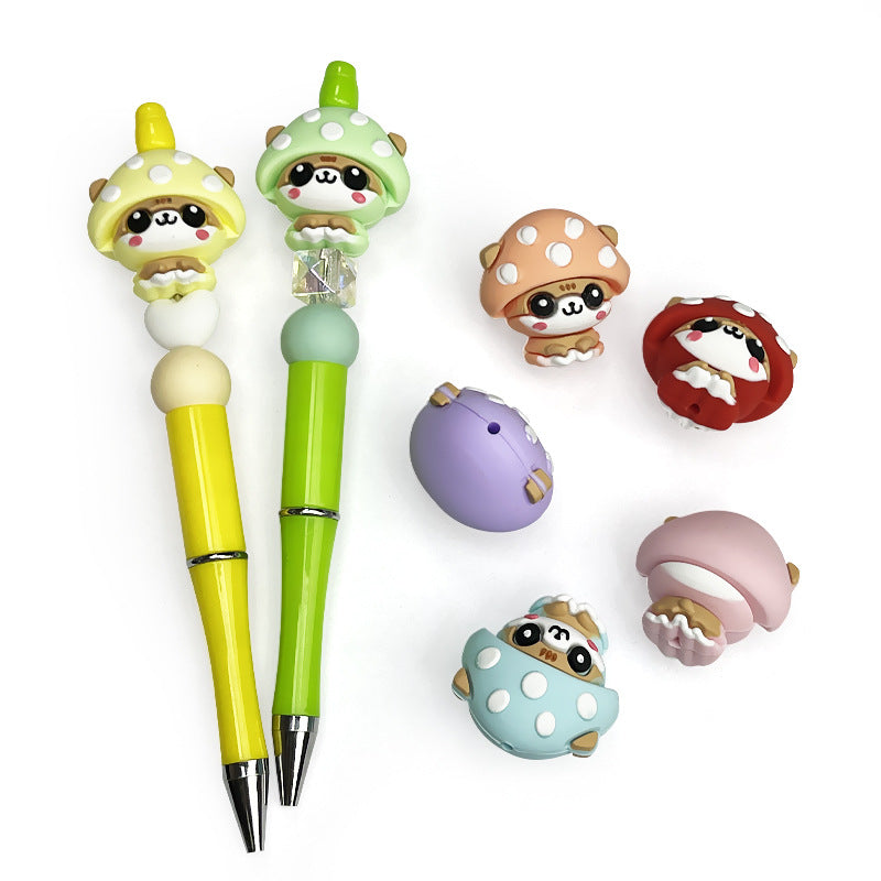 Wholesale 10pcs/pack 3D Glue Macaron Color Stereo Mushroom DIY Beads