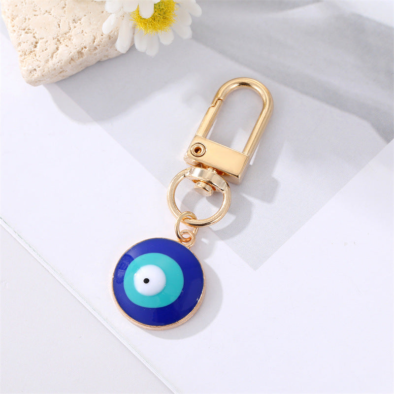 Wholesale Diamond Drop Oil Heart Blue Eyes Keychains
