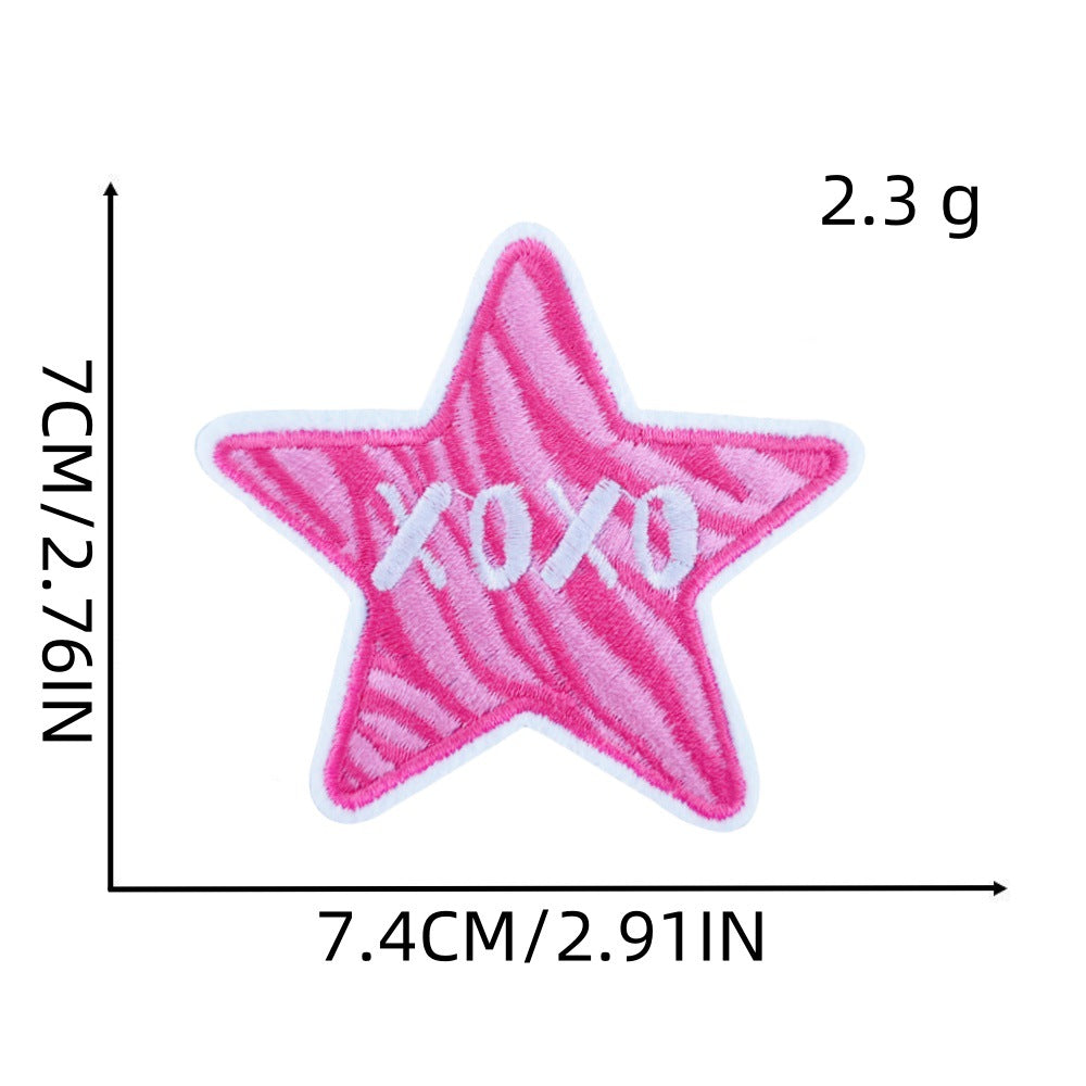 Wholesale Pink Cartoon Embroidery Iron On Patch For Kids Clothing DIY Accessory Gift