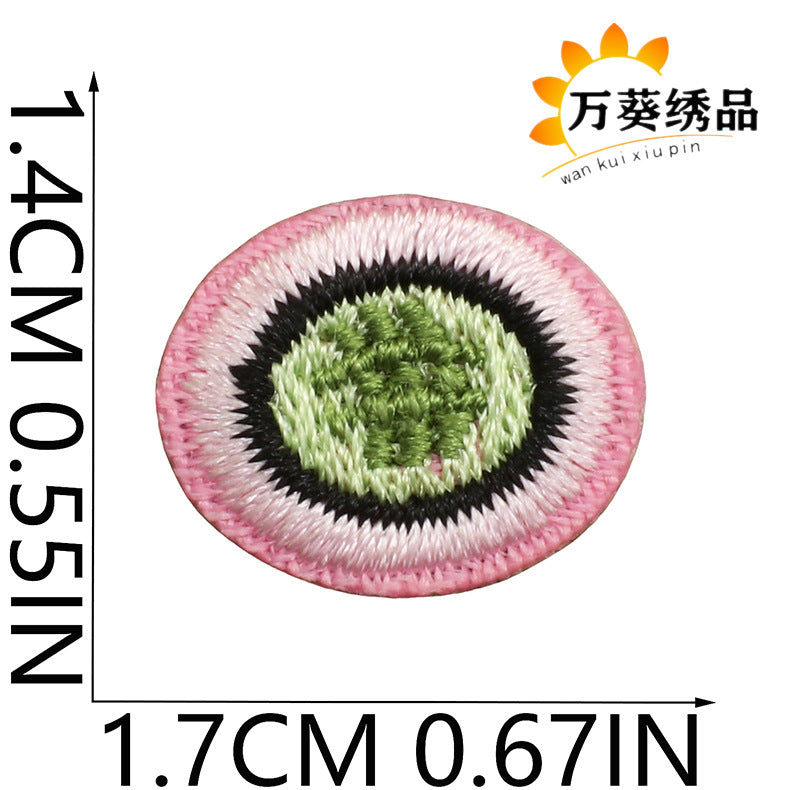 Wholesale Cute Heart Fruit Embroidered Patches Small Polyester Thread Sew On Clothing Appliques DIY Bag Charm Gift Accessory