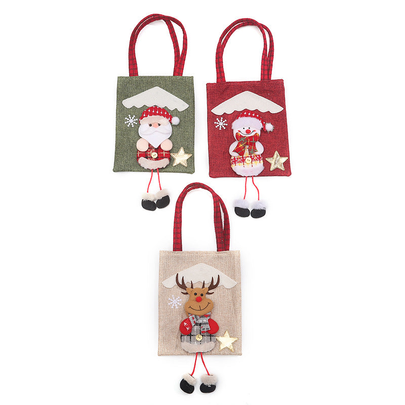Wholesale Christmas Decorations Linen Cloud 3D Doll Handbag