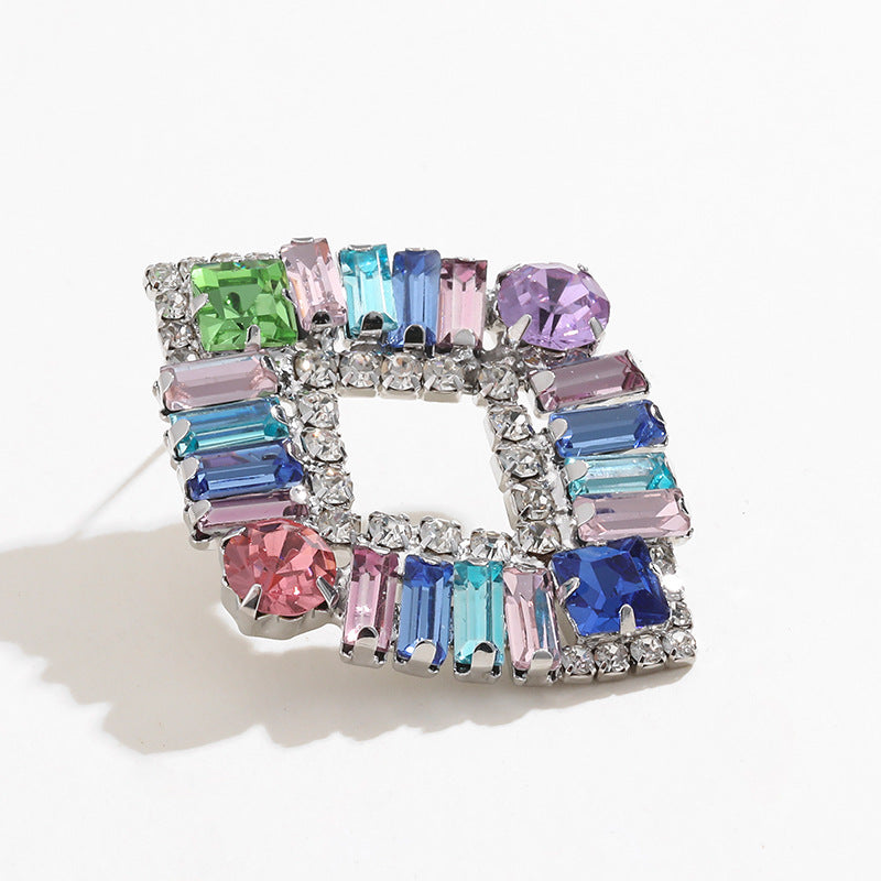 Wholesale Summer Female Colorful Shaped Fashion Glass Diamond Earrings