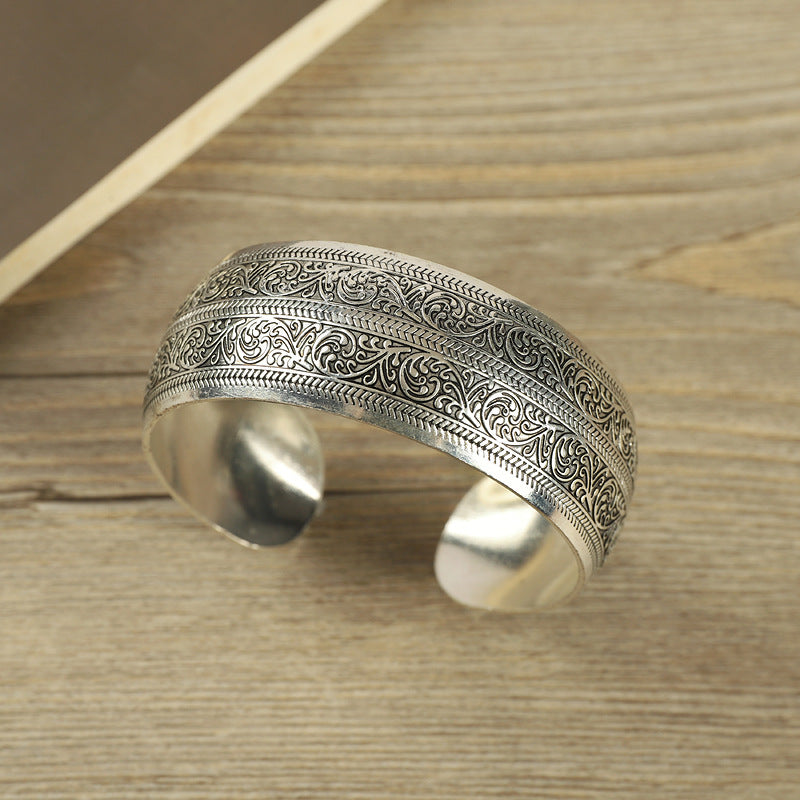 Wholesale Retro Ethnic Style Silver Bracelet