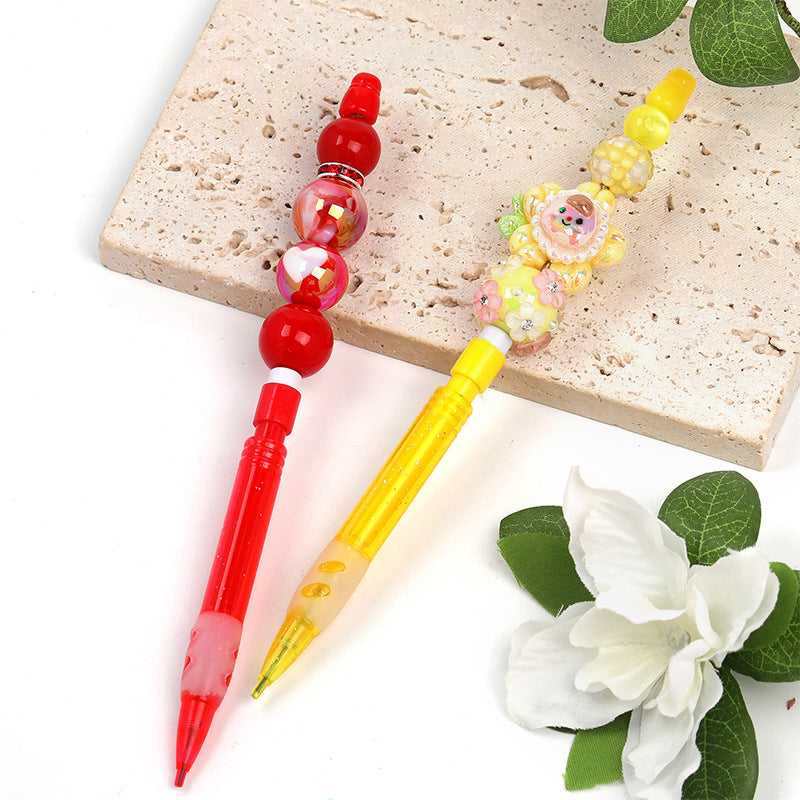 Wholesale 5pcs Multi Color DIY Non Sharpening Continuous Core 0.5mm Automatic Pencil Bead Pen