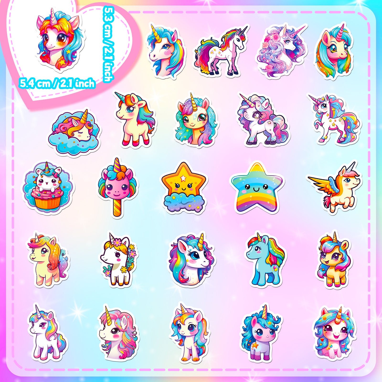 Wholesale 50pcs various styles of stickers personalized DIY decorative stickers unicorn waterproof stickers