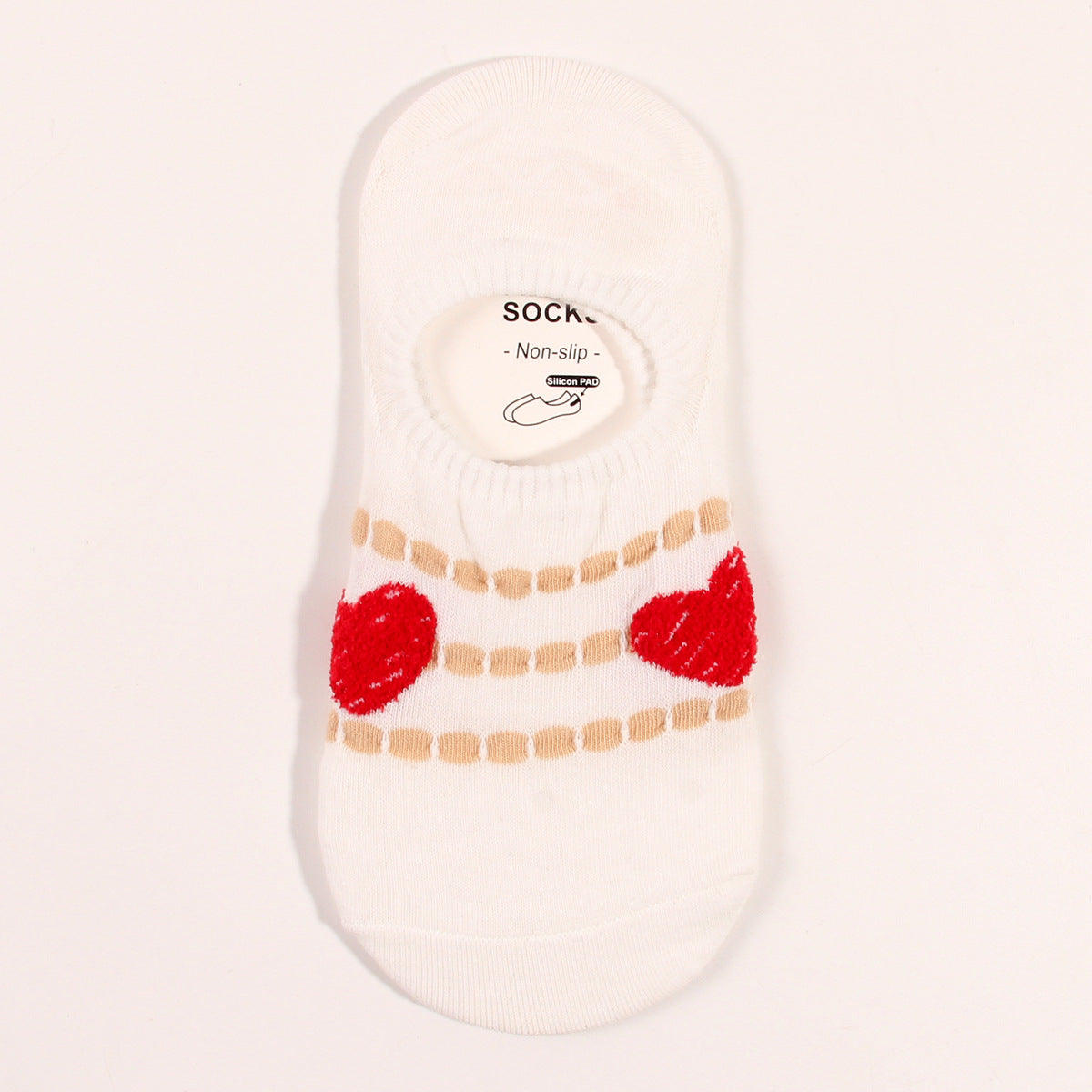 Wholesale Valentine's Day Love Invisible Socks Shallow Mouth Silicone Non-falling Boat Socks