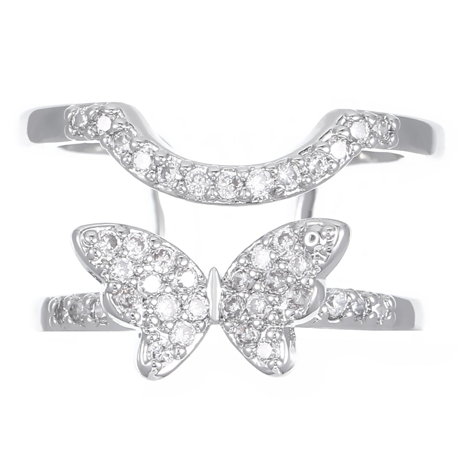 Wholesale  Geometric Diamond Opening Nail Copper Ring