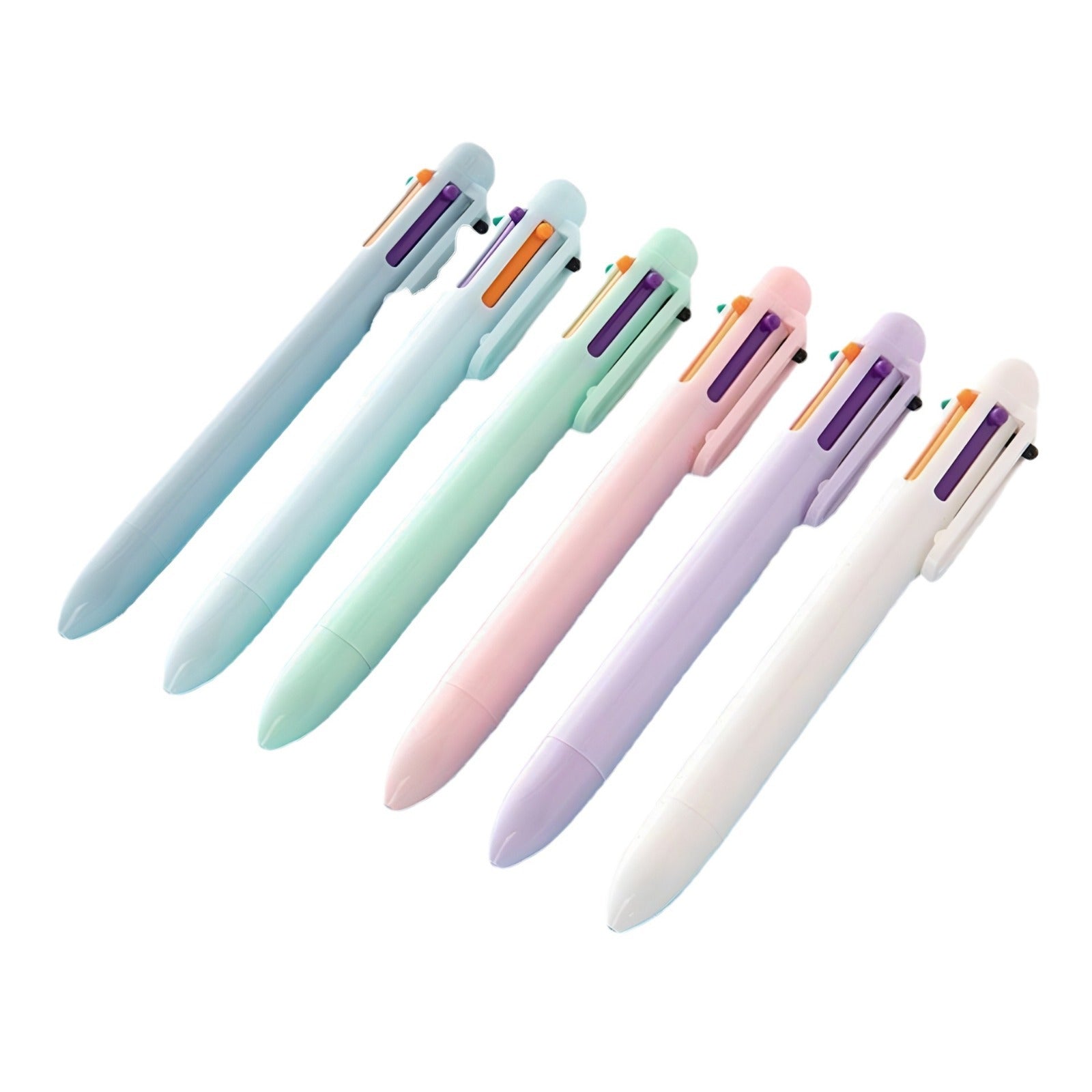 Wholesale Creative Six-color Plastic Push-button Ballpoint Pens