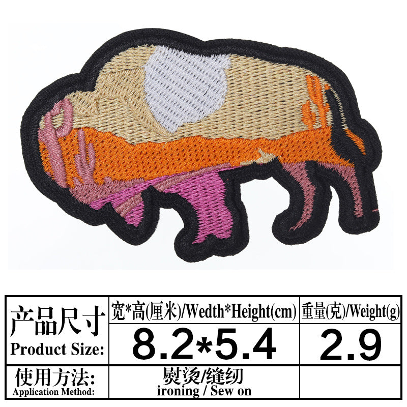 Wholesale Cartoon cloth patch western cowboy hat computer embroidery cloth patch