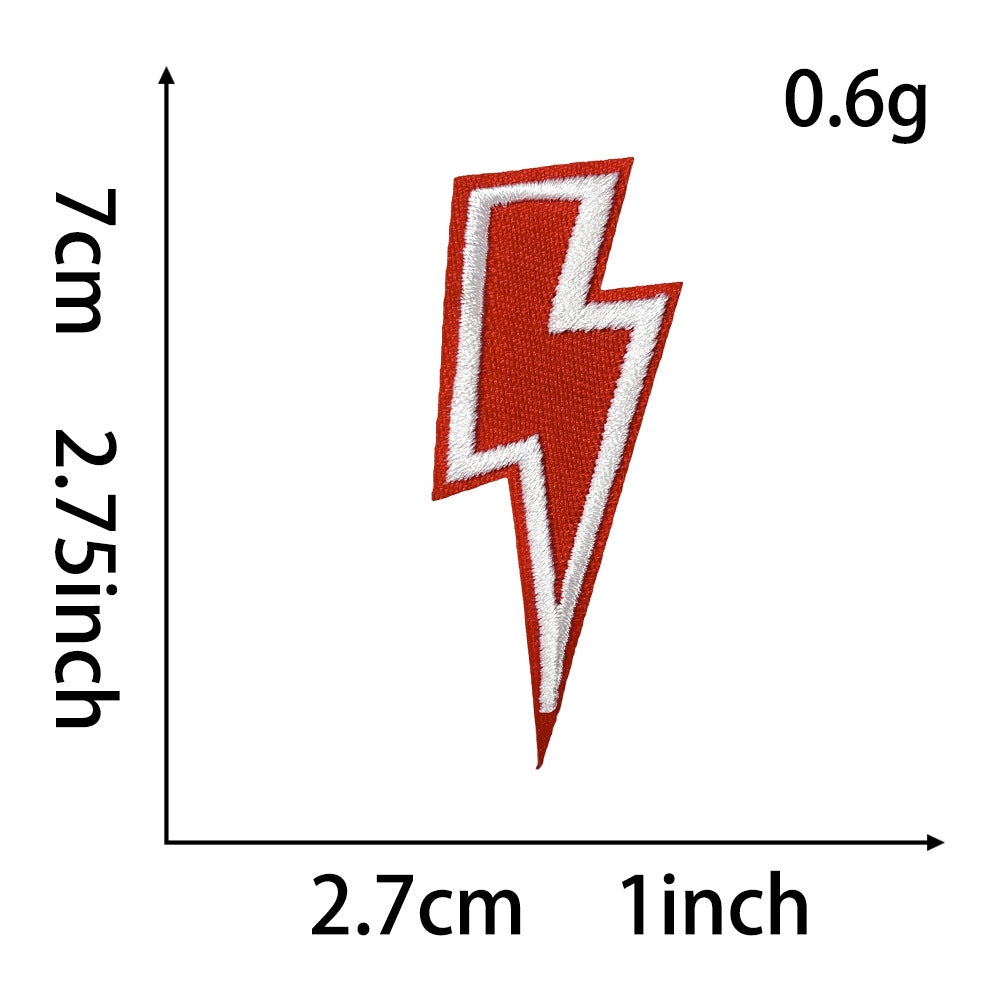 Wholesale Iron On Embroidery Patch Black Lightning Design For DIY Clothing And Hats Boutique Fashion Accessory