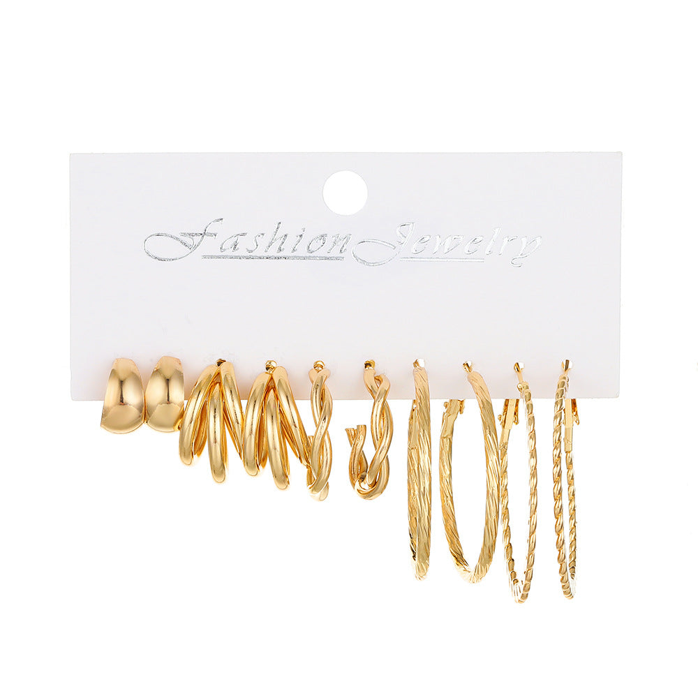 Wholesale Temperament Geometric Alloy Earring Set