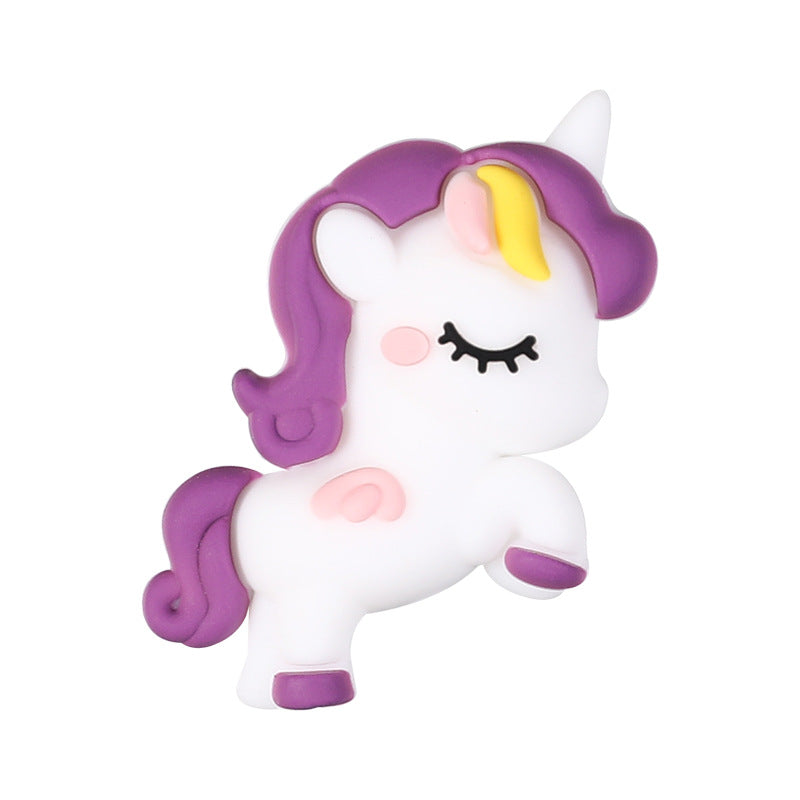 Wholesale  20pcs/pack Unicorn silicone 3D Focal Beads