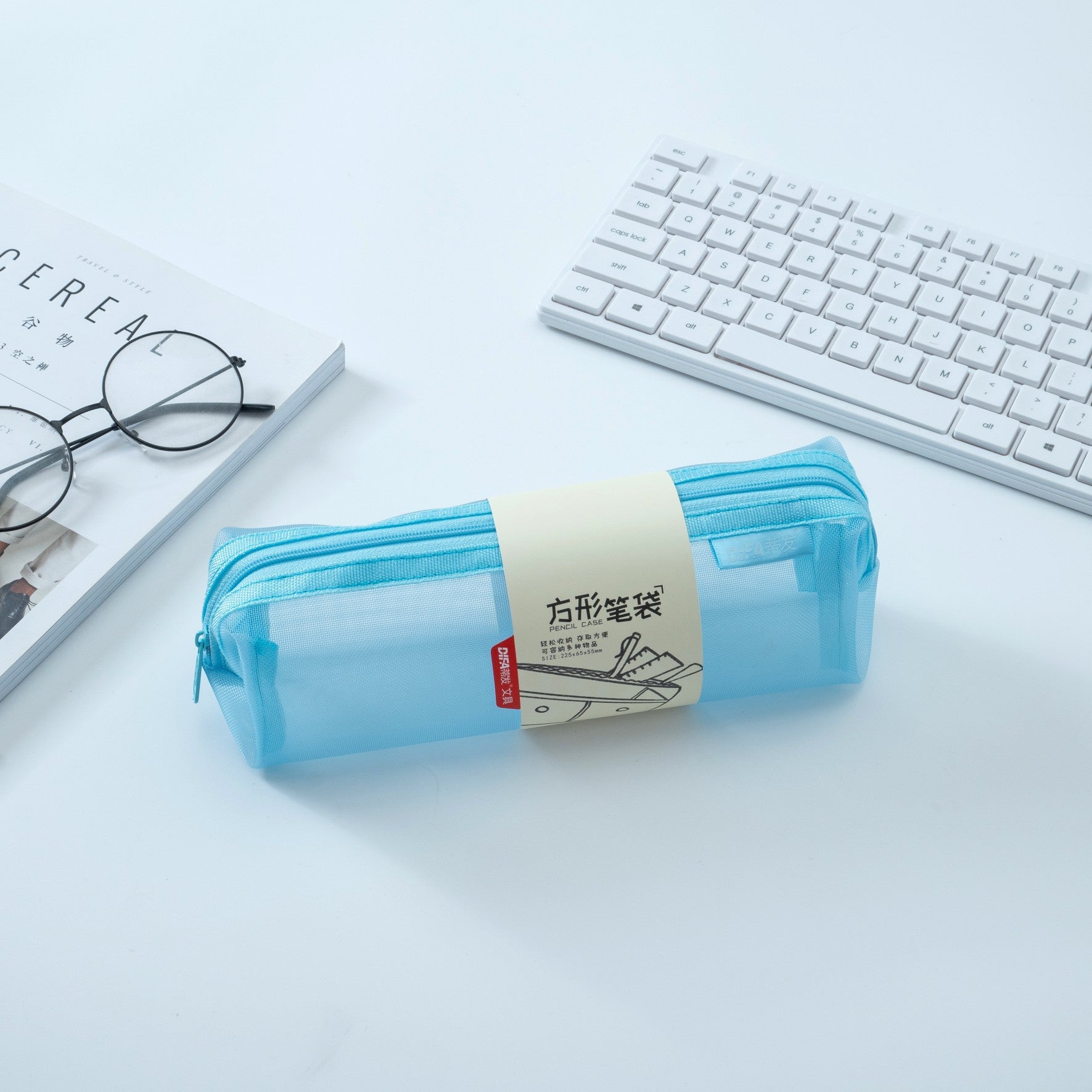 Wholesale EVA Transparent Mesh Square Stationery Bag