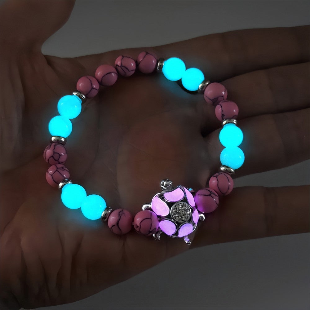 Wholesale 4pcs Luminous Little Elf Turquoise Beads Paired With Turtle Bracelet
