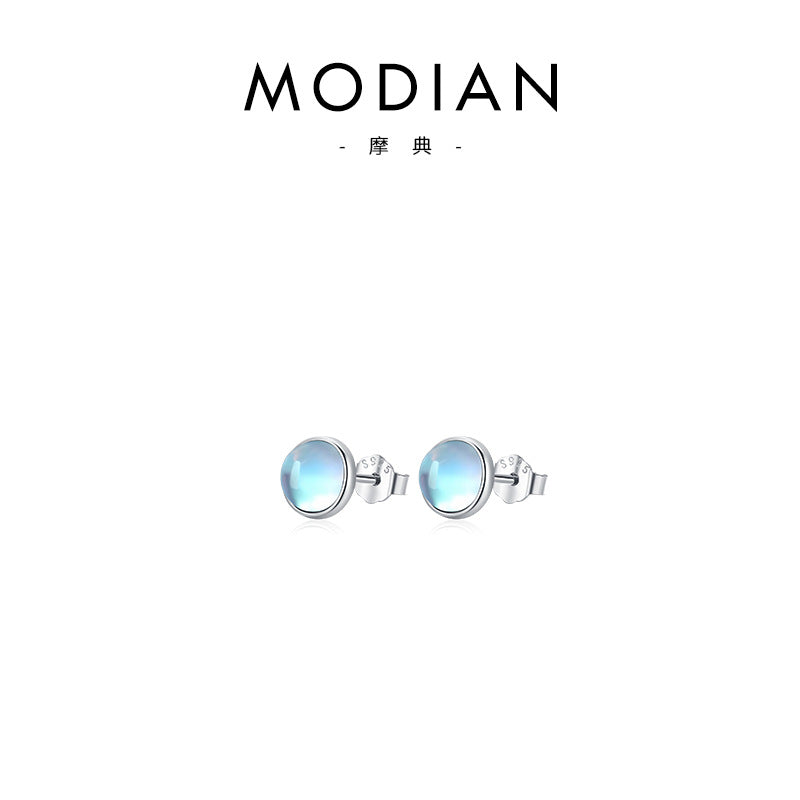 Wholesale S925 Sterling Silver Moonstone Ins Hot Sale Earrings