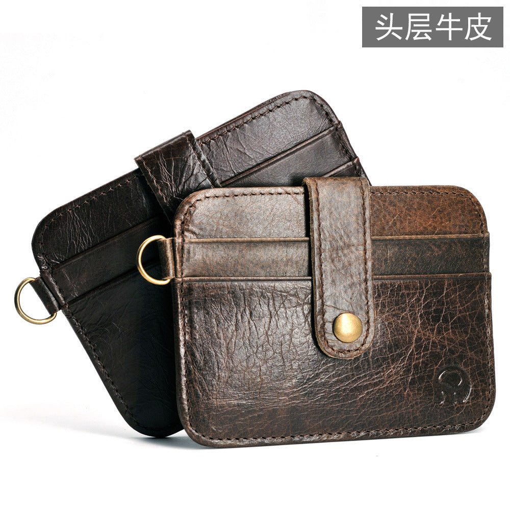 Wholesale First layer cowhide ID card holder men' s wallet