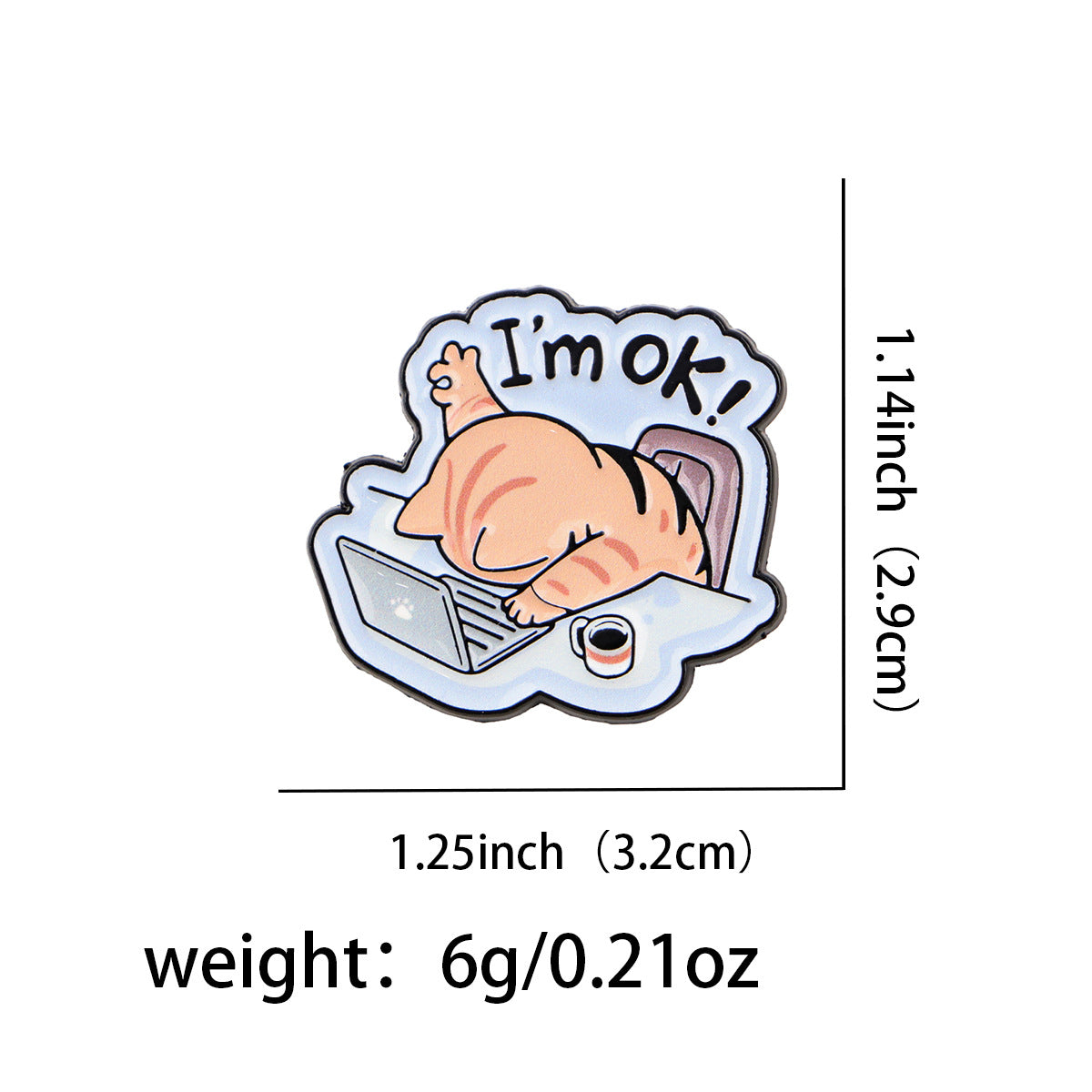 Wholesale Cat Quote Brooch Cartoon Metal Badge Creative English Letter Ornament