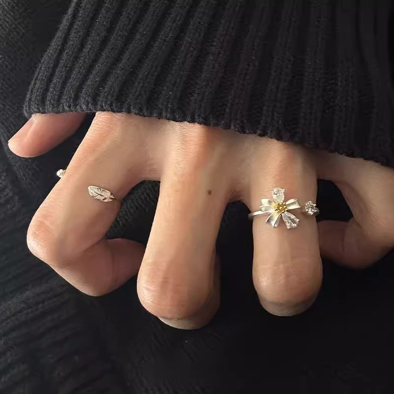 Wholesale Fresh and simple silver ring niche design light luxury finger ring