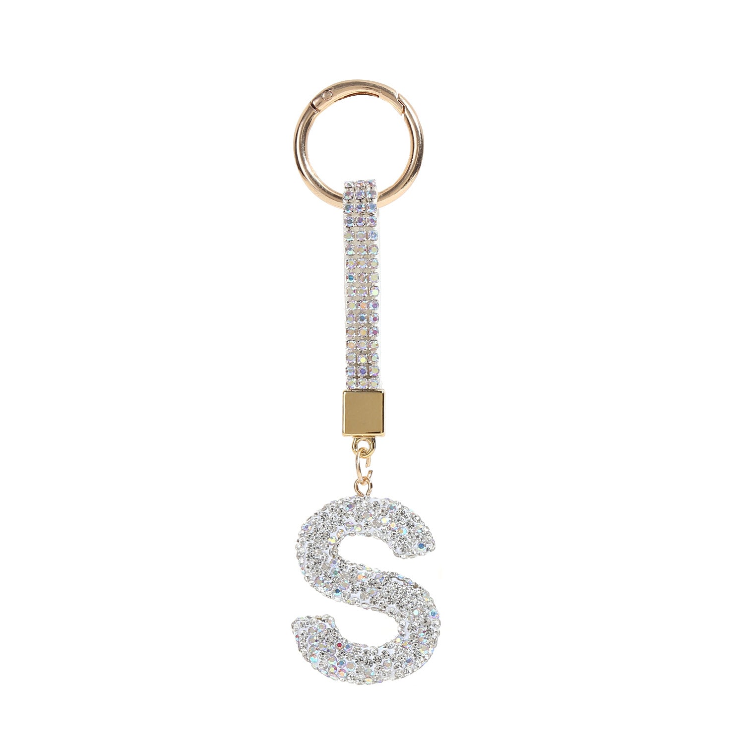 Wholesale Full Diamond Letter S Zinc Alloy Keychain