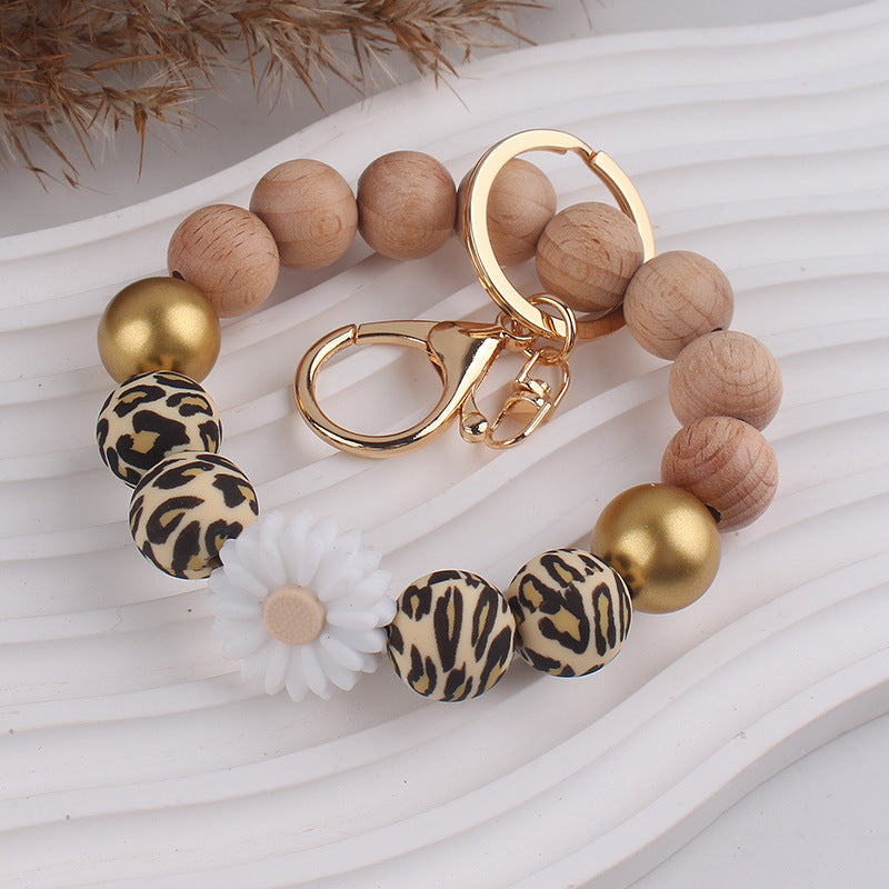 Wholesale -shaped Silicone Bead Wristlet Keychain