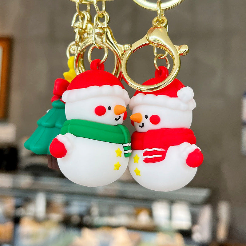 Wholesale Christmas Snowman Car Soft Rubber Keychain