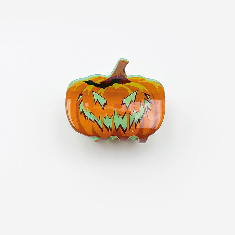Wholesale Halloween Glow in The Dark Pumpkin Bat Ghost Horror Claw Clip