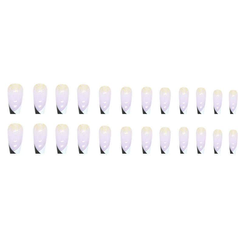 Wholesale Triangular double spell mandarin duck color French gold powder Nail Stickers