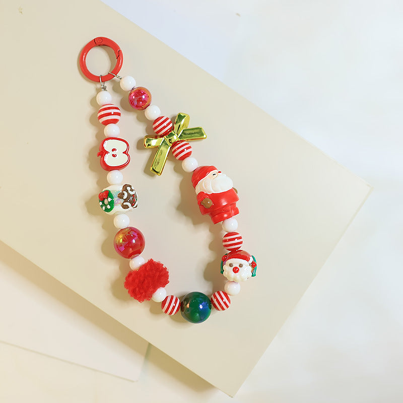 Wholesale 10pcs Christmas Beaded Keychain