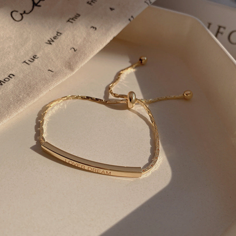 Wholesale Vintage Pearl Niche Advanced Titanium Steel Bracelet For Women